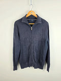 Burberry London Navy Full Zip Knit Cardigan – Size 7 / L