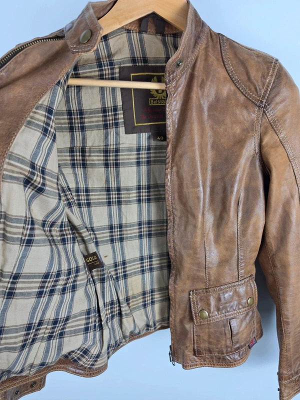 Belstaff Naima Brown Leather Jacket – Size IT 40