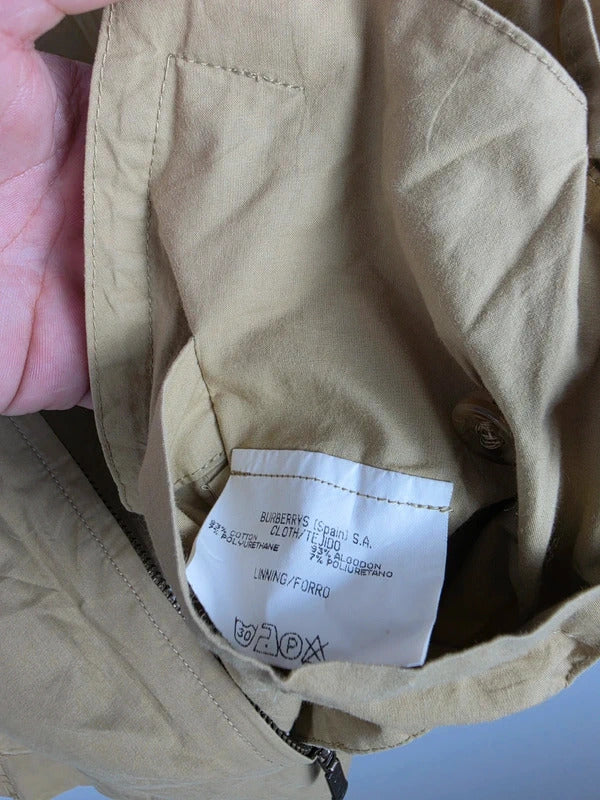 Burberrys Vintage Khaki Cotton Blend Harrington Jacket – Size 52 (fits XL)