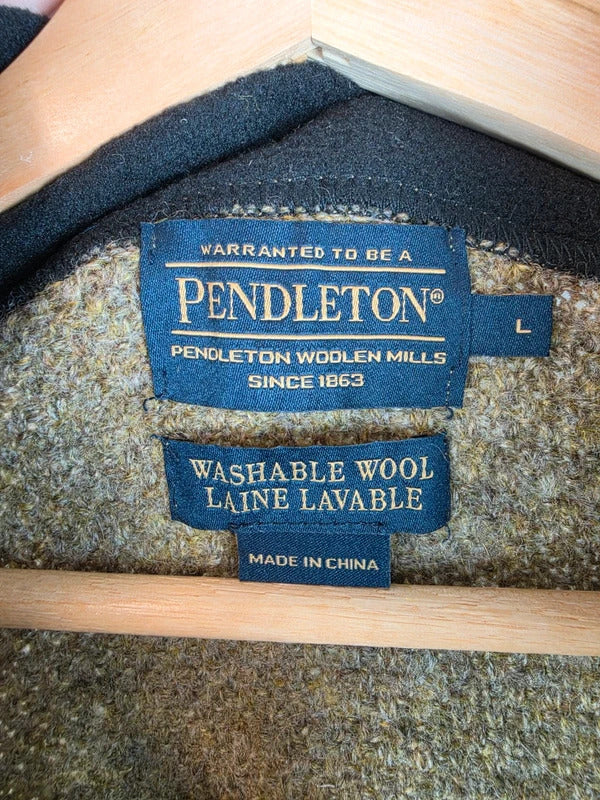 Pendleton Washable Shetland Wool Half Zip Knit Jumper - Large
