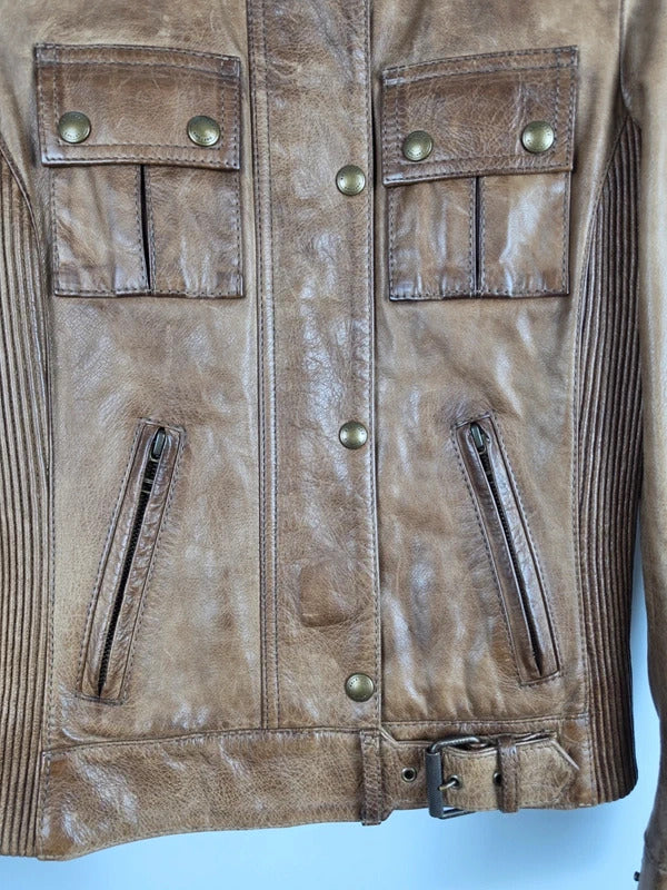 Belstaff Gangster 1969 Waxed Leather Jacket – UK 4 / IT 36