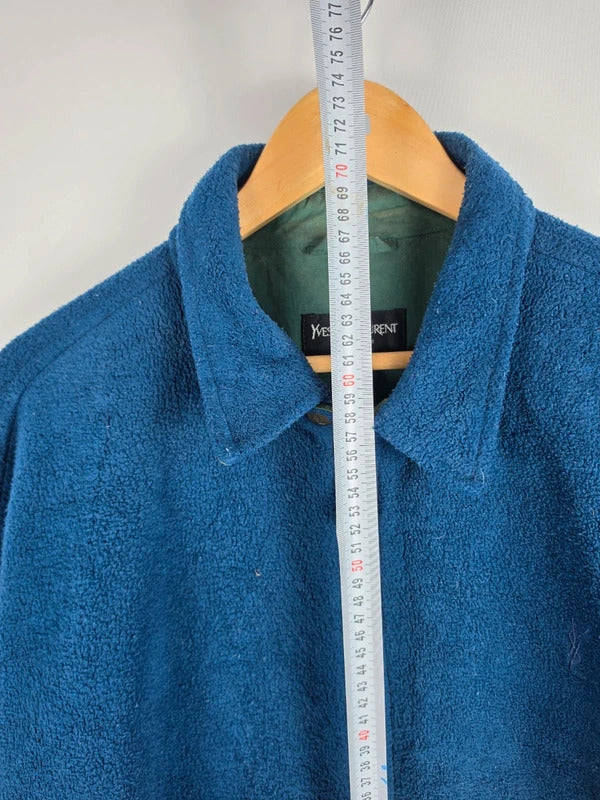 Yves Saint Laurent Pour Homme Navy Wool Blend Fleece Jacket – Size M