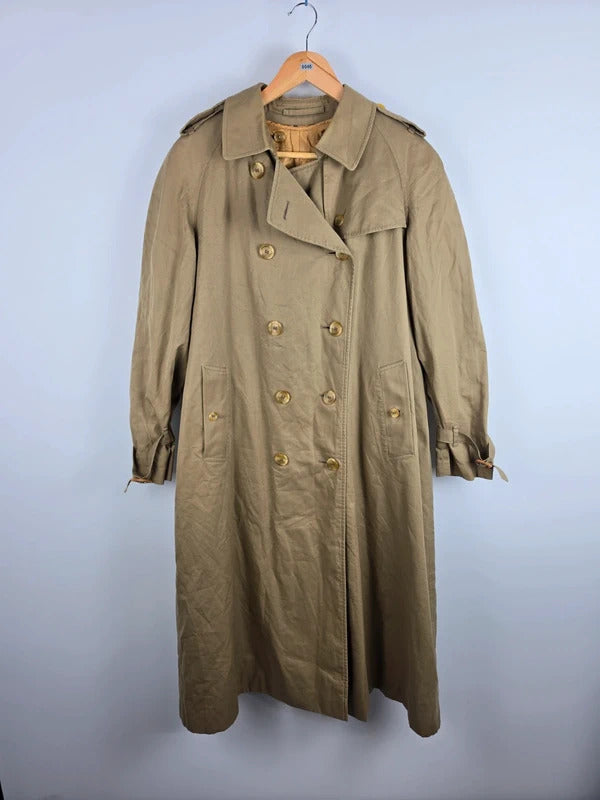 Burberrys Long Trench Coat – Honey, Wool Liner, Size 16 Long, Made in England
