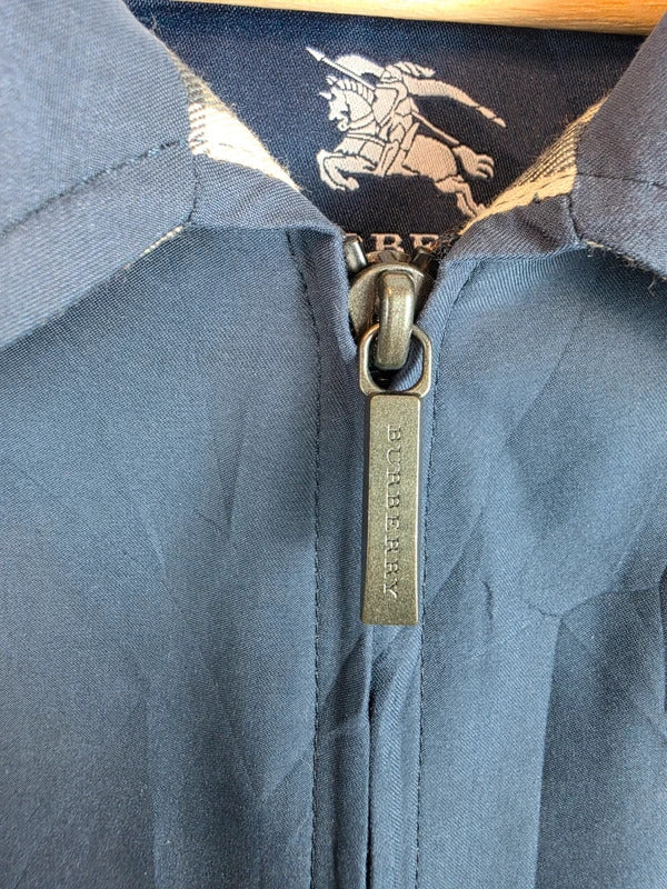 Burberry London Navy Harrington Jacket Nova Check Lined Size 52 Large