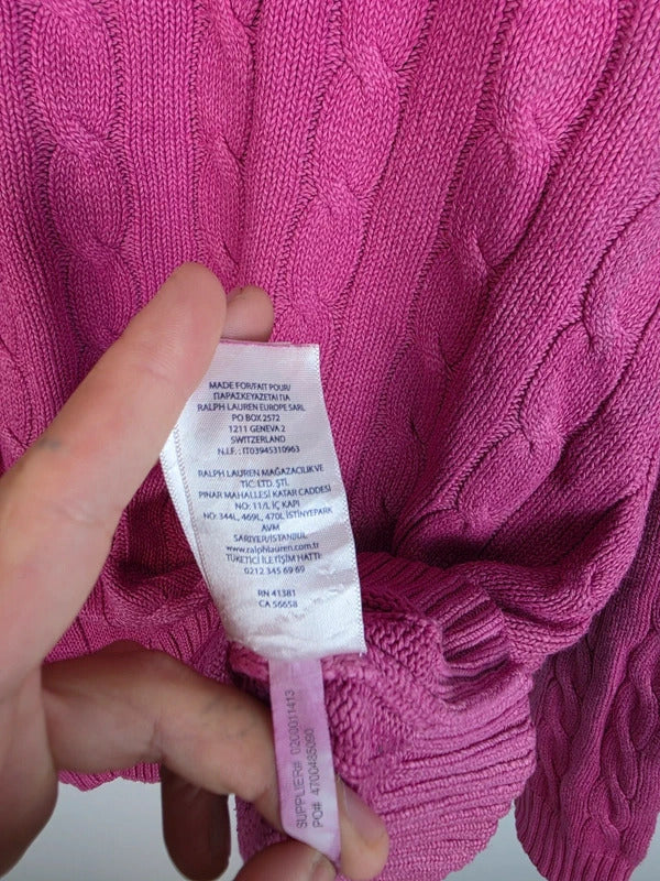 Polo Ralph Lauren Cable Knit Cotton Jumper Berry / Magenta - XXL