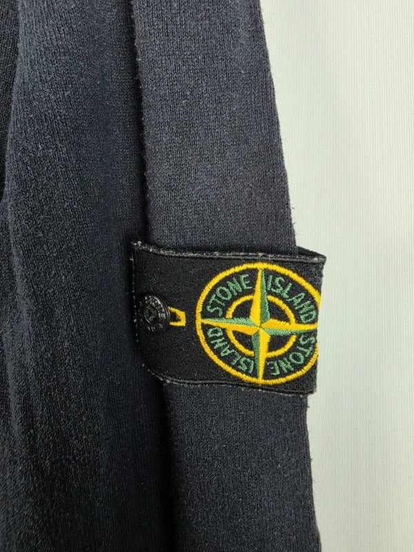 Stone Island Navy Fine Knit Compass Patch Crewneck Jumper – Size L