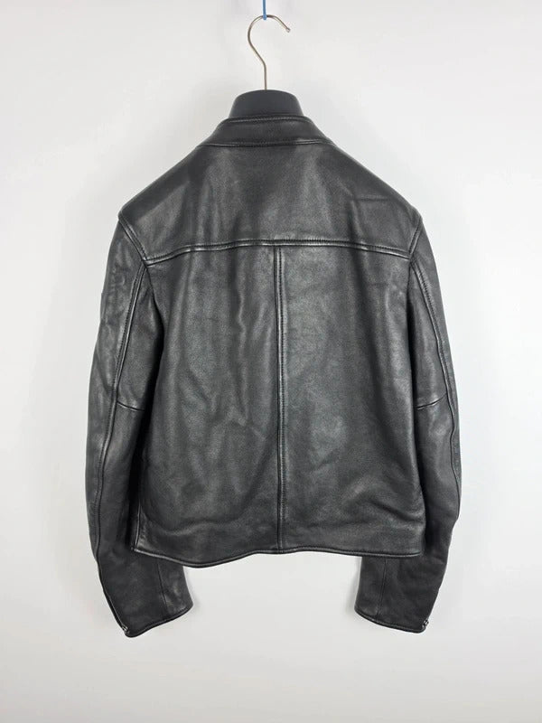 Belstaff Pine Black Lambskin Racer Jacket – UK 8 / IT 40