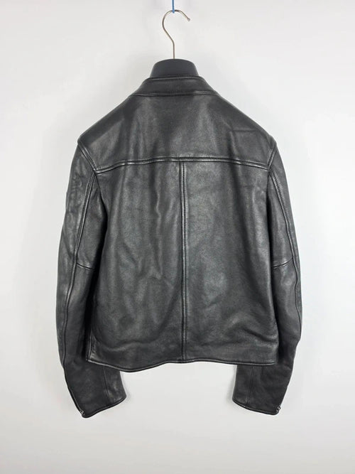 Belstaff Pine Black Lambskin Racer Jacket – UK 8 / IT 40