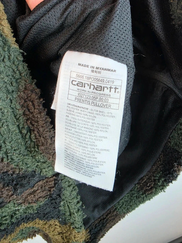 Carhartt WIP Prentis Pullover Fleece Jacket Camo Laurel - Size S