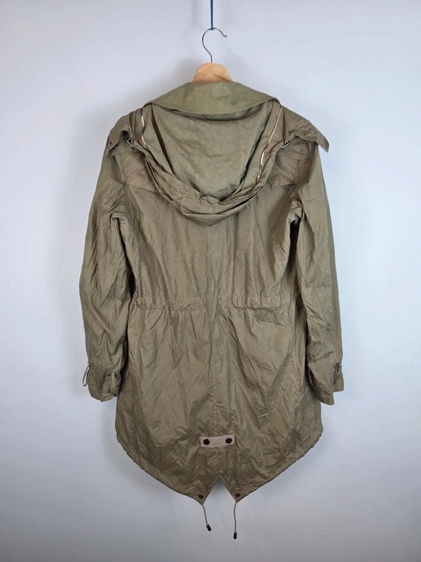 Burberry London Lightweight Fishtail Parka Coat Nova Check - UK 8