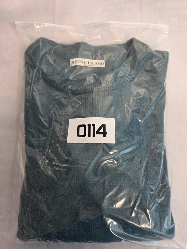 Vintage Stone Island AW10 Wool Blend Jumper Teal Blue Green Size L