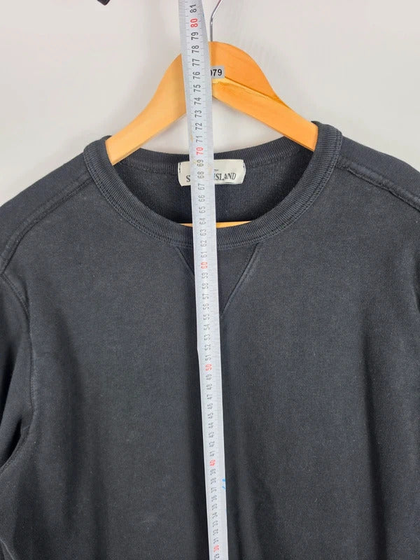Stone Island Black Crewneck Sweatshirt Size L Classic Badge SS18