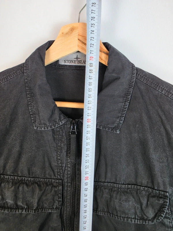 Stone Island Cotton Overshirt Jacket Dark Grey Charcoal - Medium