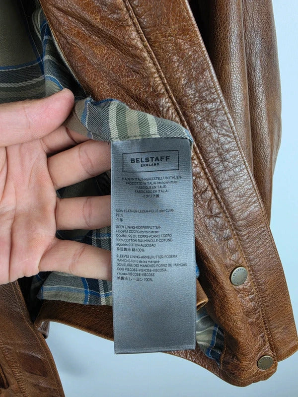Belstaff Triumph 2.0 Brown Leather Biker Jacket – IT 38 / UK 6