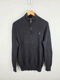 Polo Ralph Lauren Black Pima Cotton Quarter-Zip Jumper – Size S