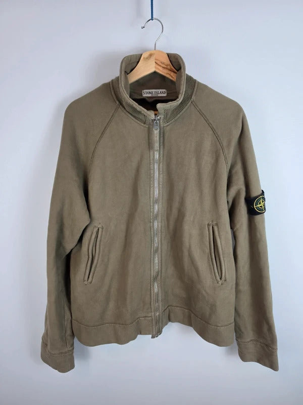 Stone Island SS2007 Heavy Cotton Fleece Jacket Olive Green Size M