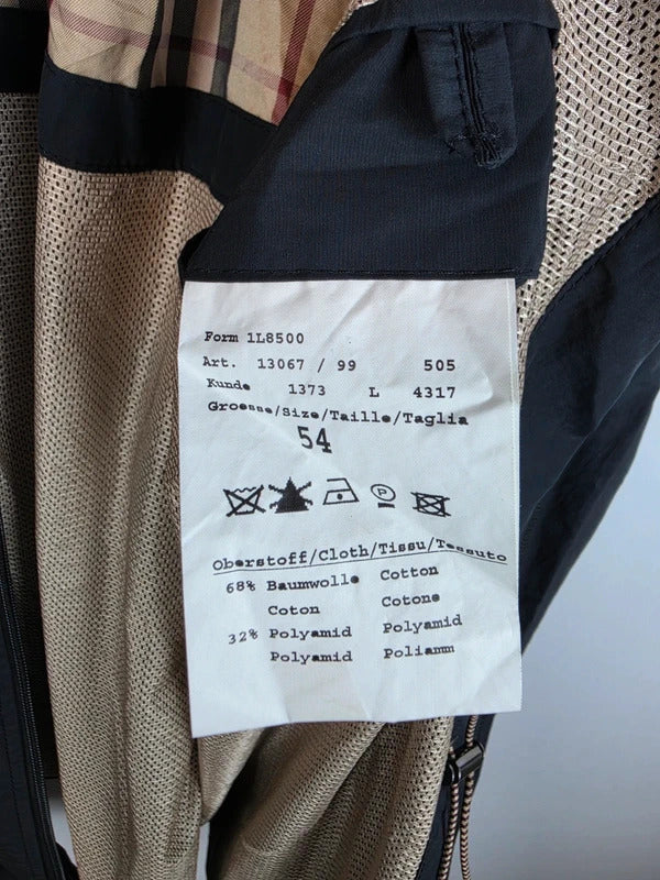 Burberry London Charcoal Black Field Jacket Coat Nova Check - Men's 54