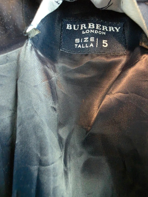 Vintage Burberry Nova Check Lined Field Jacket Coat Dark Grey / Black - Size 5 (XL)