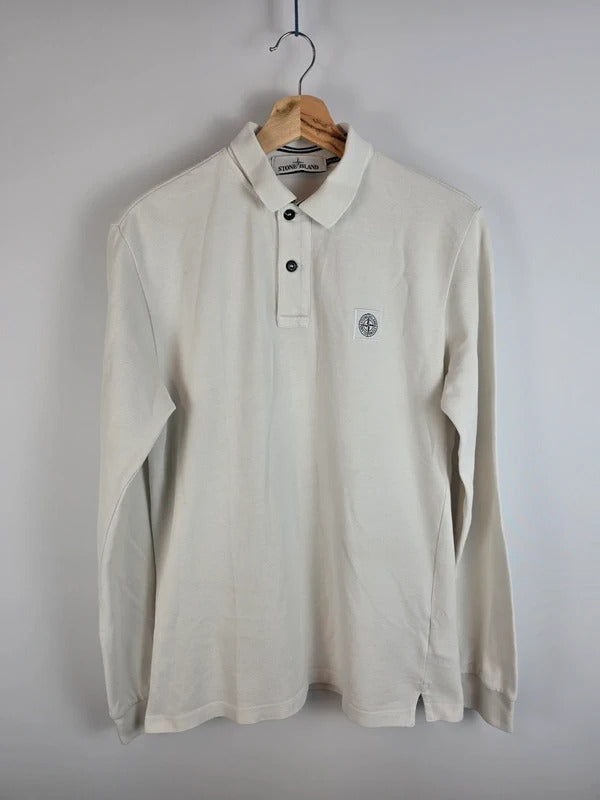 Stone Island Long Sleeve Polo Shirt Off White - Size S ART 66152CC15
