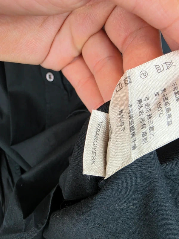 Burberry London Slim Fit Black Shirt, Nova Check Lining - Men's Small
