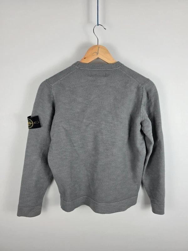 Stone Island Grey Fine Knit Crewneck Jumper Sweater Size L