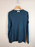 Stone Island Compass Patch Long Sleeve T-Shirt Blue - Men's L