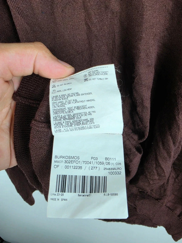 Burberry London Brown Merino Wool Quarter-Zip Jumper – Size 6 (fits L)