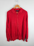 Burberry London Full-Zip Cotton Knit Cardigan Red – Size 7 ( L )