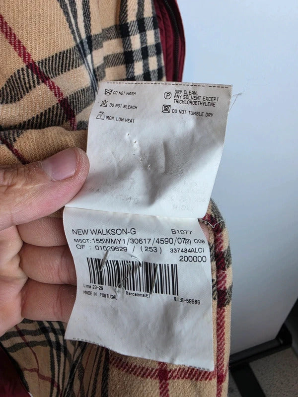 Vintage Burberry London Nova Check Lined Field Jacket Red Size XL