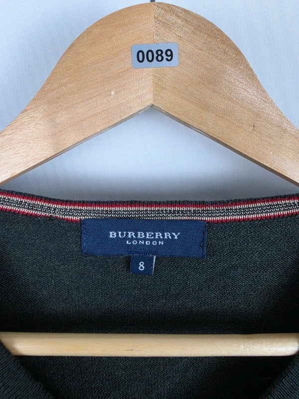 Burberry London Merino Wool V-Neck Jumper – Size 8 Large