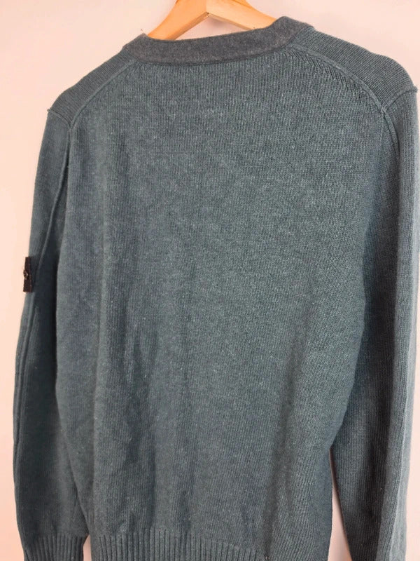 Vintage Stone Island AW10 Wool Blend Jumper Teal Blue Green Size L