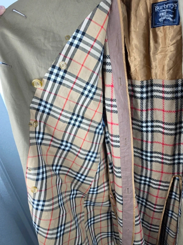 Burberrys Long Trench Coat – Honey, Wool Liner, Size 16 Long, Made in England