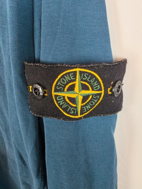 Stone Island Compass Patch Long Sleeve T-Shirt Blue - Men's L