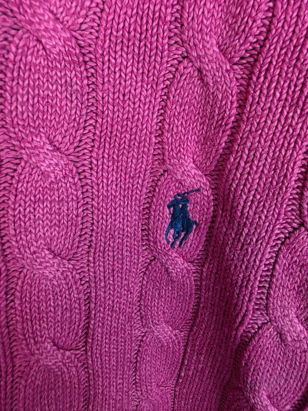 Polo Ralph Lauren Cable Knit Cotton Jumper Berry / Magenta - XXL