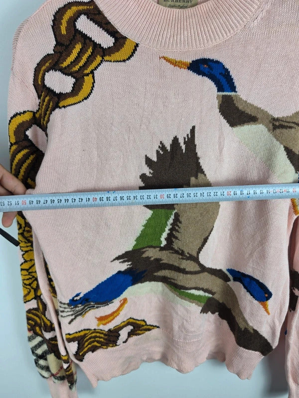 Burberry Pale Pink Mallard Duck Chain Knit Jumper – Size S