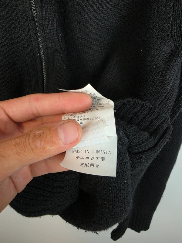 Vintage Stone Island AW 2009 Peaked Hood Wool Zip Cardigan Black XL