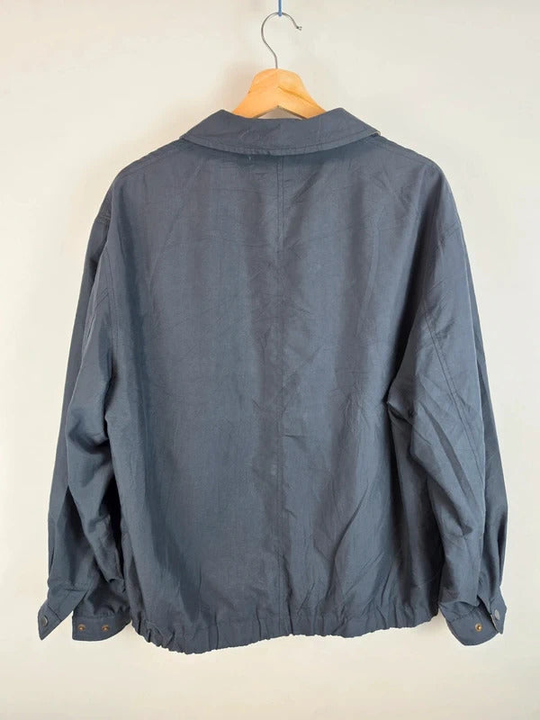 Burberry London Navy Harrington Jacket Nova Check Lined Size 52 Large
