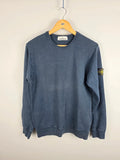 Stone Island Slate Blue Garment Dyed Crewneck Sweatshirt Size Small