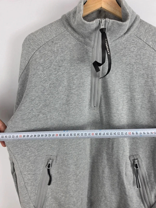 C.P. Company Grey Half-Zip Lens Sleeve Jumper – Size M