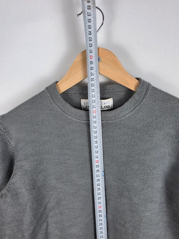 Stone Island Grey Fine Knit Crewneck Jumper Sweater Size L
