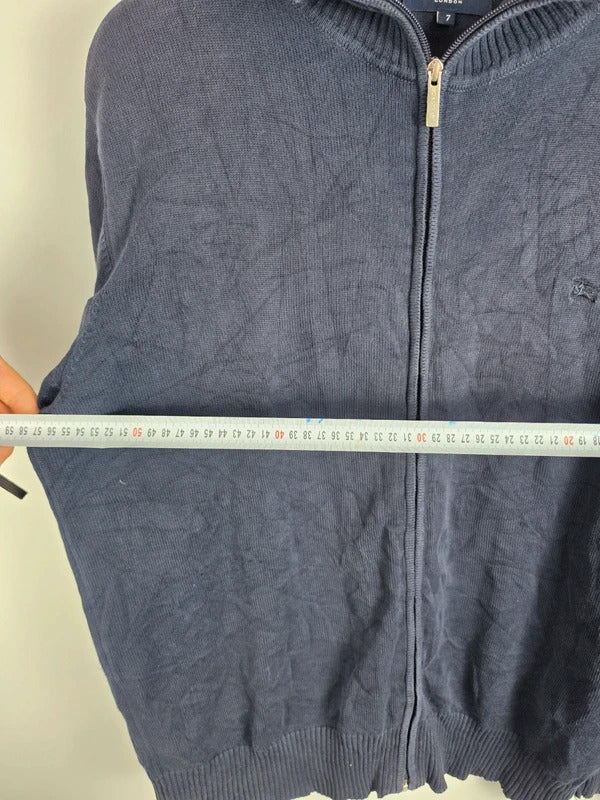 Burberry London Navy Full Zip Knit Cardigan – Size 7 / L
