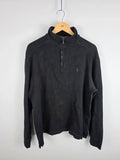 Polo Ralph Lauren Black Quarter-Zip Cotton Pullover – Size L