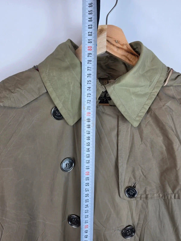 Burberry London Lightweight Fishtail Parka Coat Nova Check - UK 8