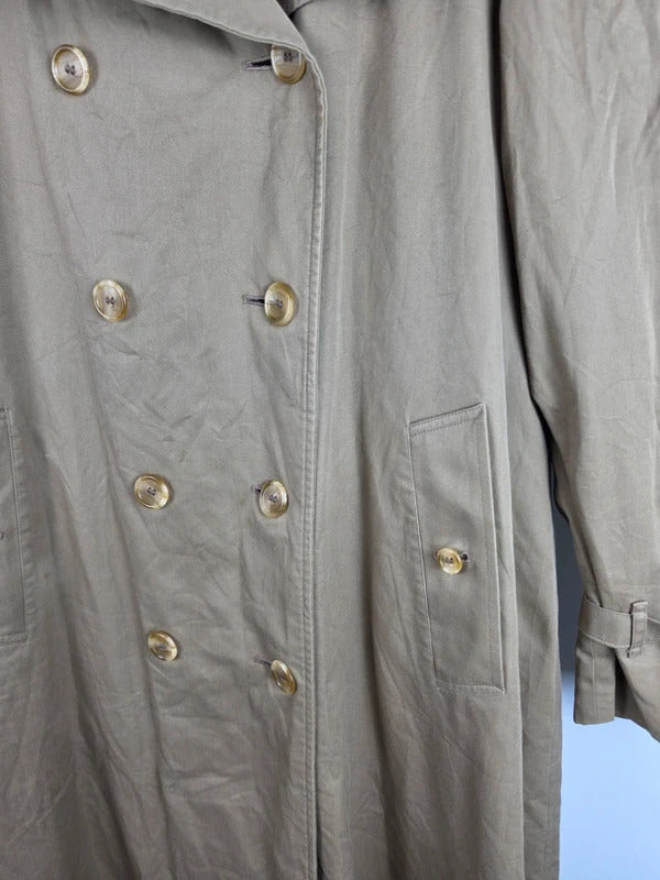 Burberrys Long Trench Coat – Honey, Wool Liner, Size 16 Long, Made in England