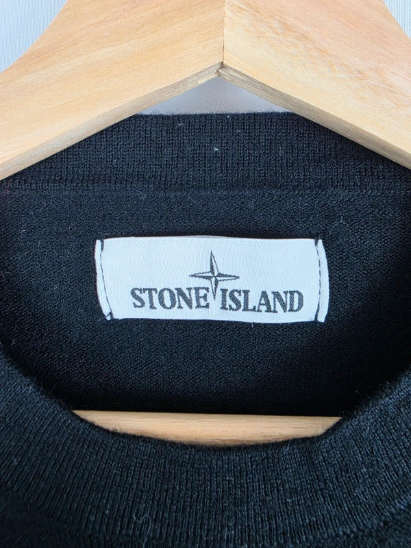 Stone Island Black Wool Blend Crew Neck Knit Jumper – Size XL