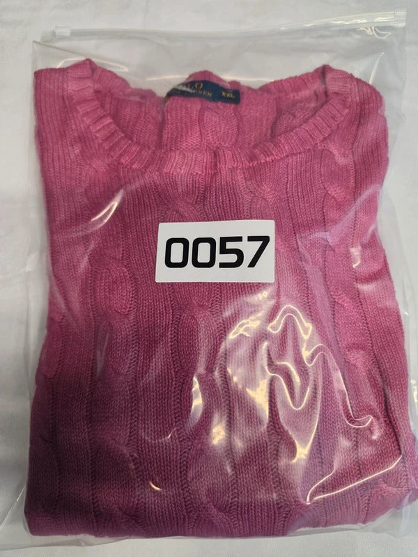 Polo Ralph Lauren Cable Knit Cotton Jumper Berry / Magenta - XXL
