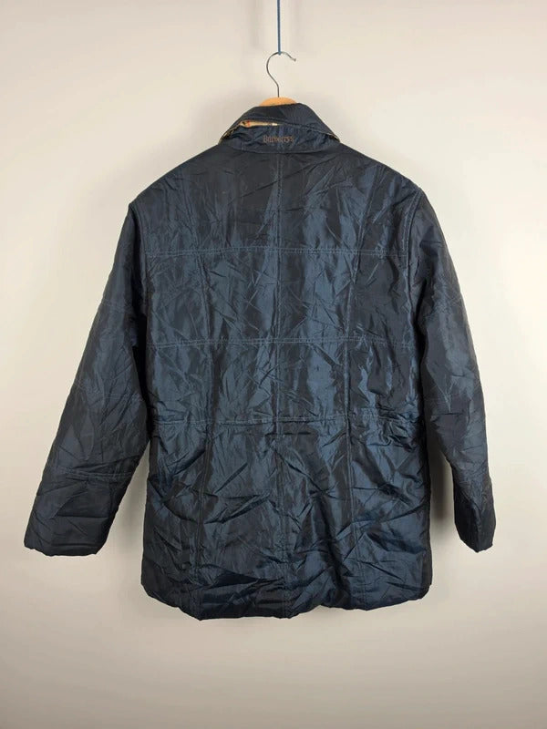 Vintage Burberrys Navy Quilted Jacket – Nova Check Lined, Size 44 ( L )