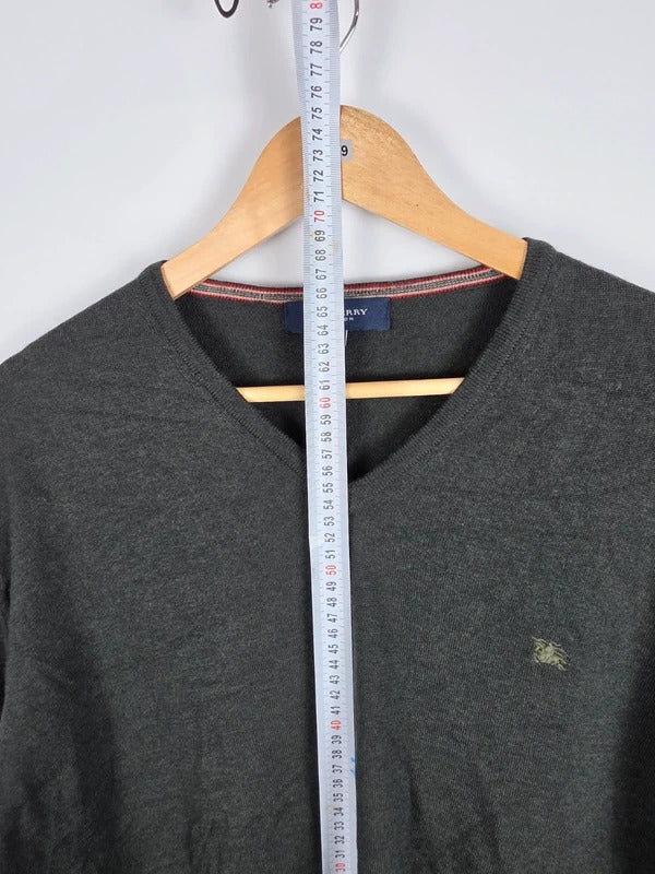 Burberry London Merino Wool V-Neck Jumper – Size 8 Large