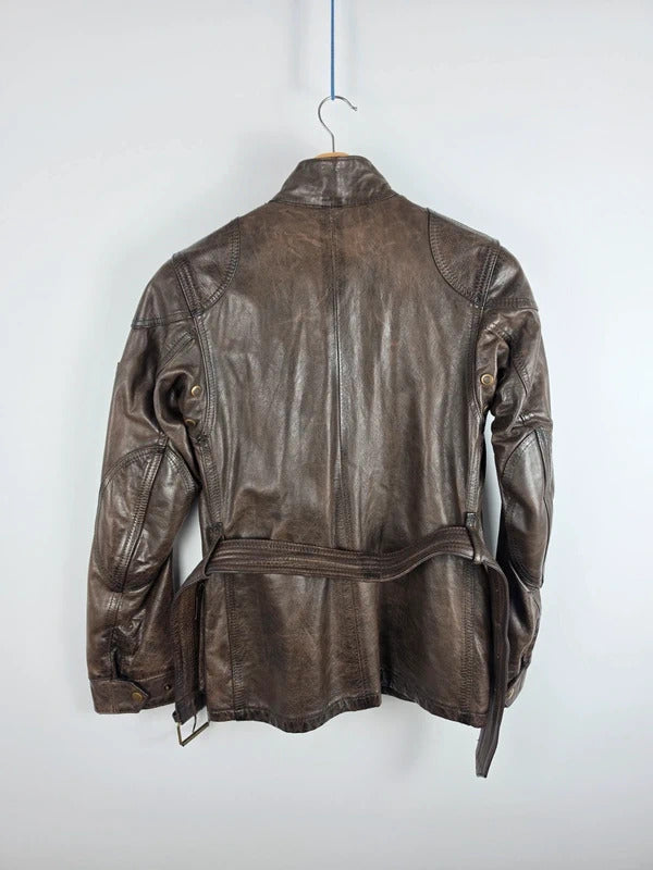 Belstaff Panther 1966 Dark Brown Leather Field Jacket – IT 40 / UK 8