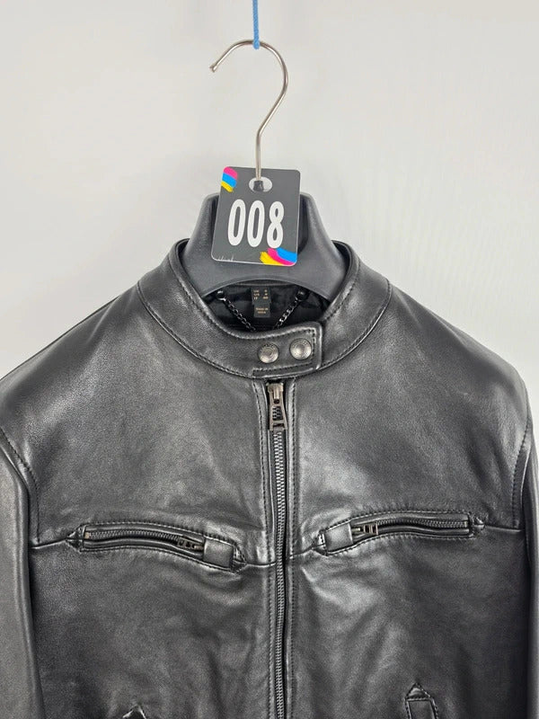 Belstaff Pine Black Lambskin Racer Jacket – UK 8 / IT 40